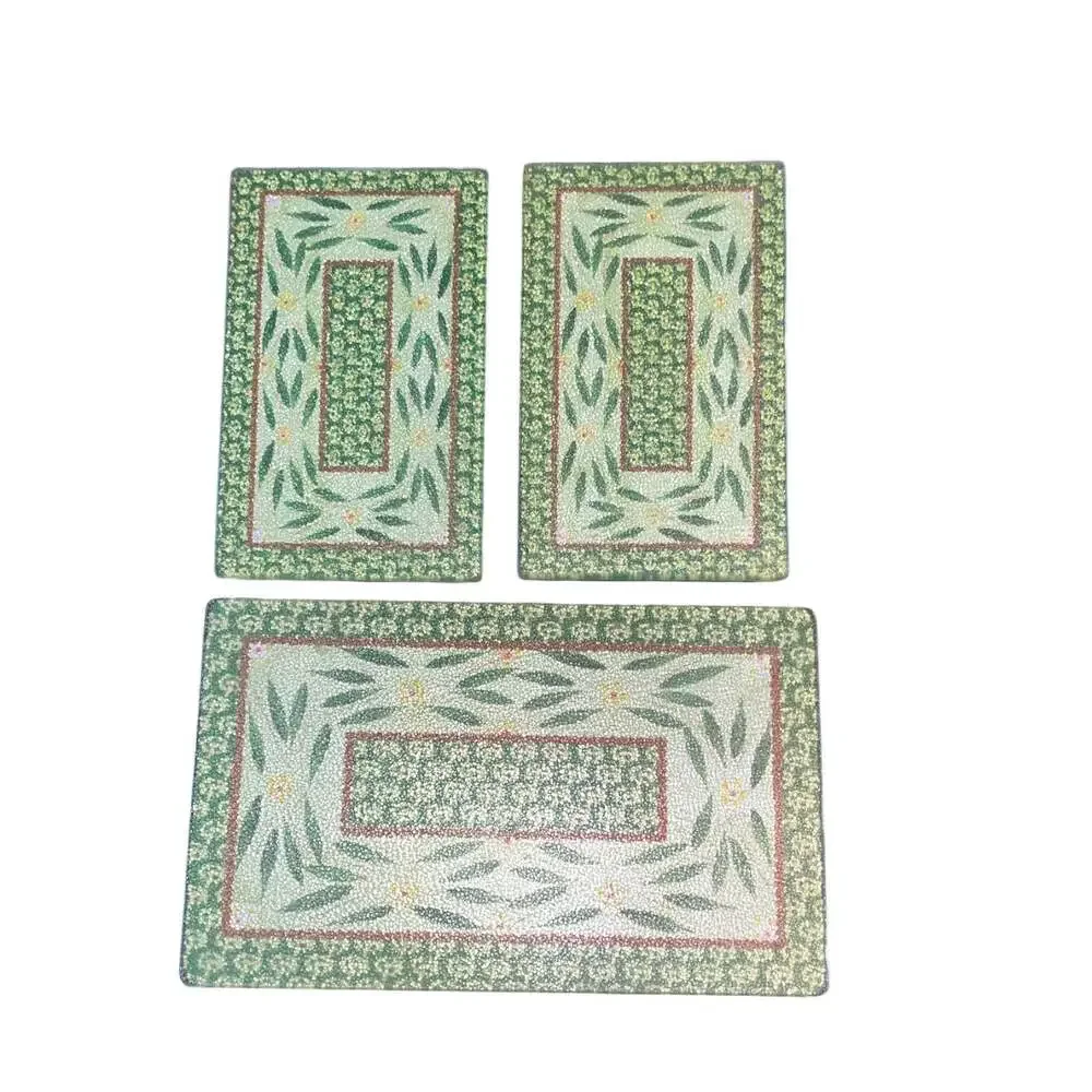 Temp-Tations Glass Trivets Old World Green Set Of 3